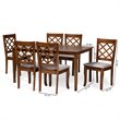 Baxton Studio Verner Grey and Walnut Brown Finished Wood 7-Piece Dining Set