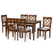 Baxton Studio Verner Grey and Walnut Brown Finished Wood 7-Piece Dining Set