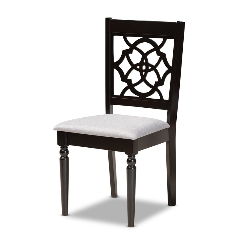 Baxton Studio Renaud Grey and Dark Brown Finished Wood 7-Piece Dining Set