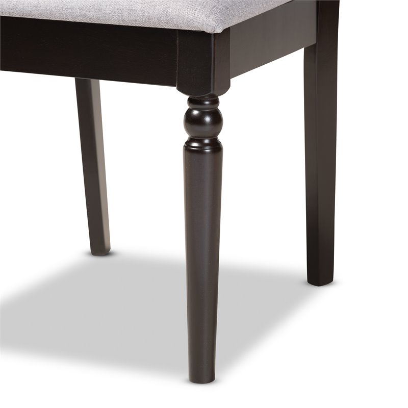 Baxton Studio Renaud Grey and Dark Brown Finished Wood 7-Piece Dining Set