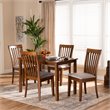Baxton Studio Seda Grey and Walnut Brown Finished Wood 5-Piece Dining Set