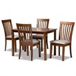 Baxton Studio Seda Grey and Walnut Brown Finished Wood 5-Piece Dining Set