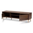 Baxton Studio Landen Walnut Brown and Gold Finished Wood TV Stand
