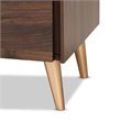Baxton Studio Landen Walnut Brown and Gold Finished Wood TV Stand