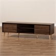Baxton Studio Landen Walnut Brown and Gold Finished Wood TV Stand