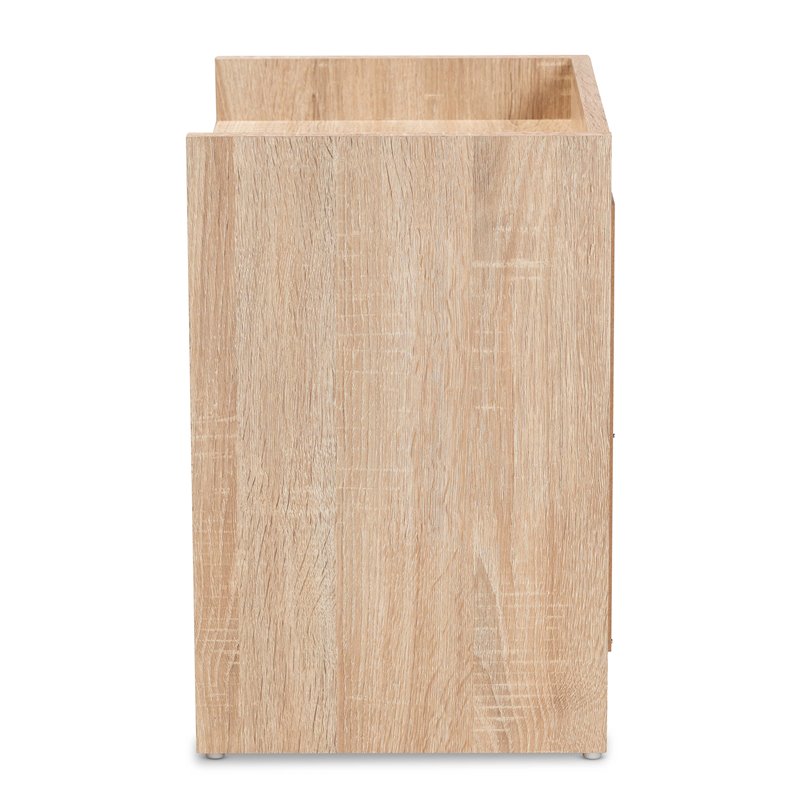 Baxton Studio Hale Walnut Finished Wood 2-Drawer Nightstand