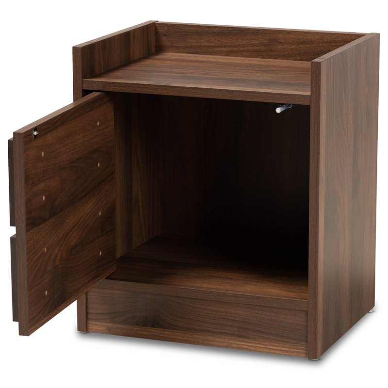 Baxton Studio Hale Walnut Brown Finished Wood 2-Drawer Nightstand