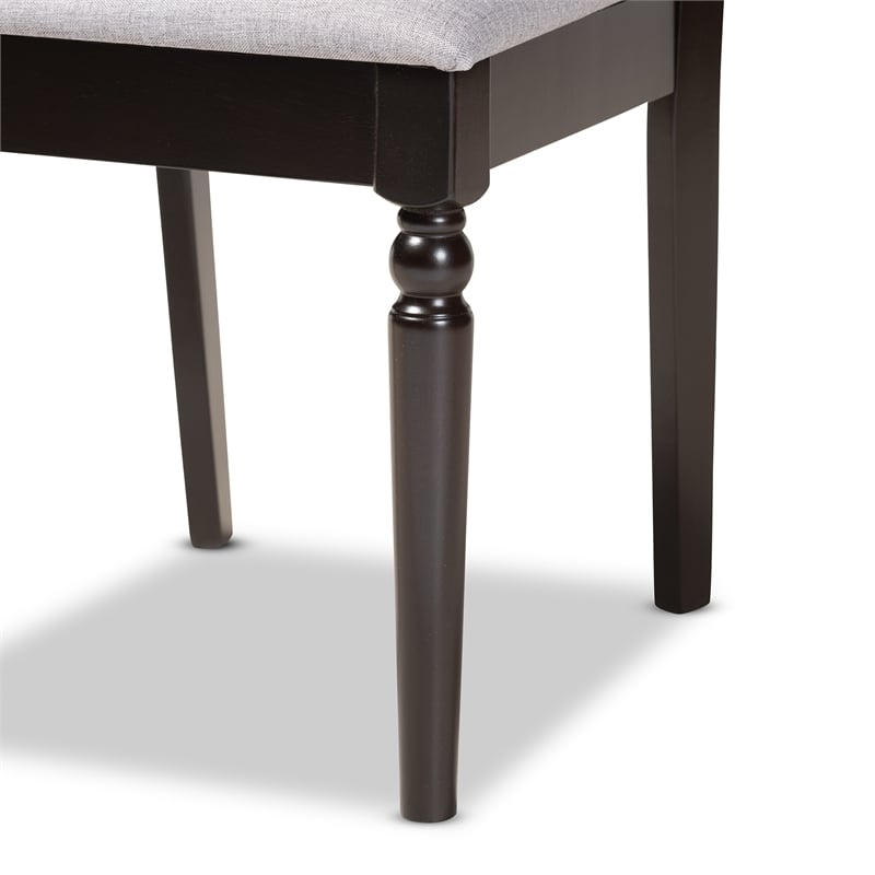 Baxton Studio Renaud Grey and Brown Finished Wood 2-Piece Dining Chair Set