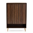 Baxton Studio Landen Brown and Gold  Wood 2-Door Entryway Shoe storage Cabinet