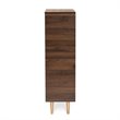 Baxton Studio Landen Brown and Gold  Wood 2-Door Entryway Shoe storage Cabinet