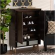 Baxton Studio Landen Brown and Gold  Wood 2-Door Entryway Shoe storage Cabinet