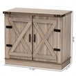 Baxton Studio Wayne Farmhouse Brown Finished Wood 2-Door Shoe Storage Cabinet