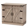 Baxton Studio Wayne Farmhouse Brown Finished Wood 2-Door Shoe Storage Cabinet
