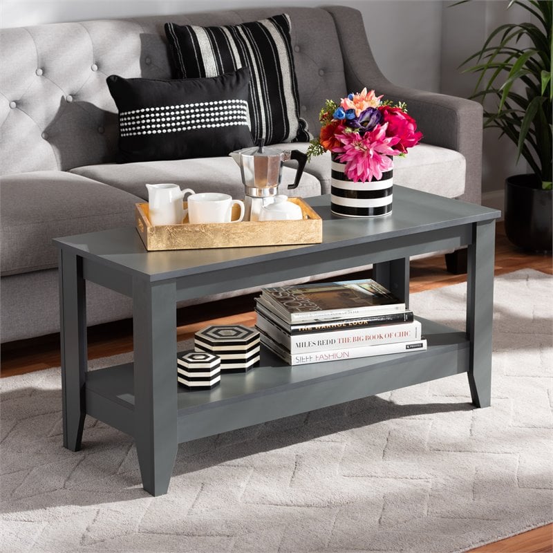 Baxton Studio Elada Modern and Contemporary Grey Finished Wood Coffee Table