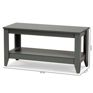 baxton studio elada modern and contemporary grey finished wood coffee table