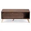 Baxton Studio Edel Walnut Brown and Gold Finished Wood Coffee Table