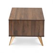Baxton Studio Edel Walnut Brown and Gold Finished Wood Coffee Table
