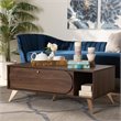 Baxton Studio Edel Walnut Brown and Gold Finished Wood Coffee Table