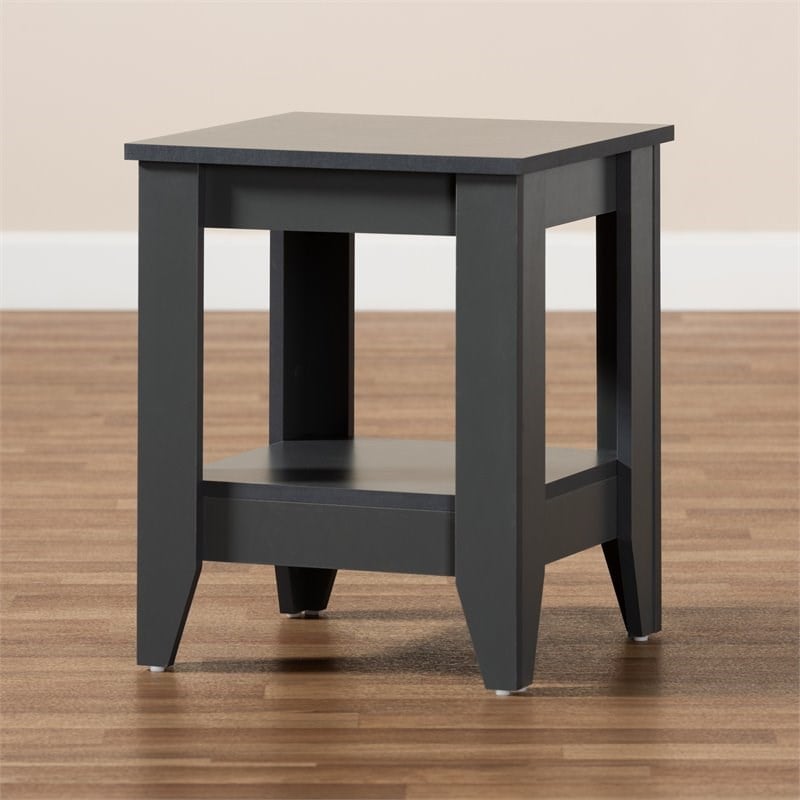 Baxton Studio Audra Grey Finished Wood Living Room End Table