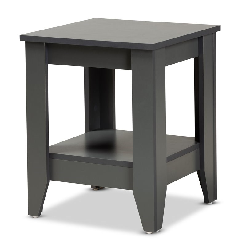 Baxton Studio Audra Grey Finished Wood Living Room End Table
