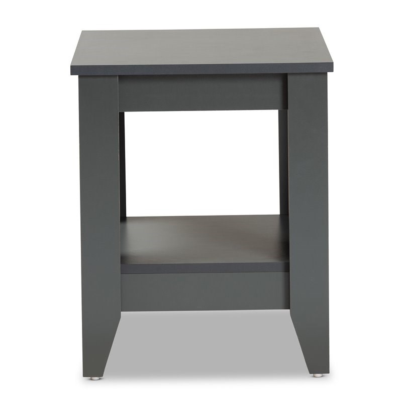 Baxton Studio Audra Grey Finished Wood Living Room End Table