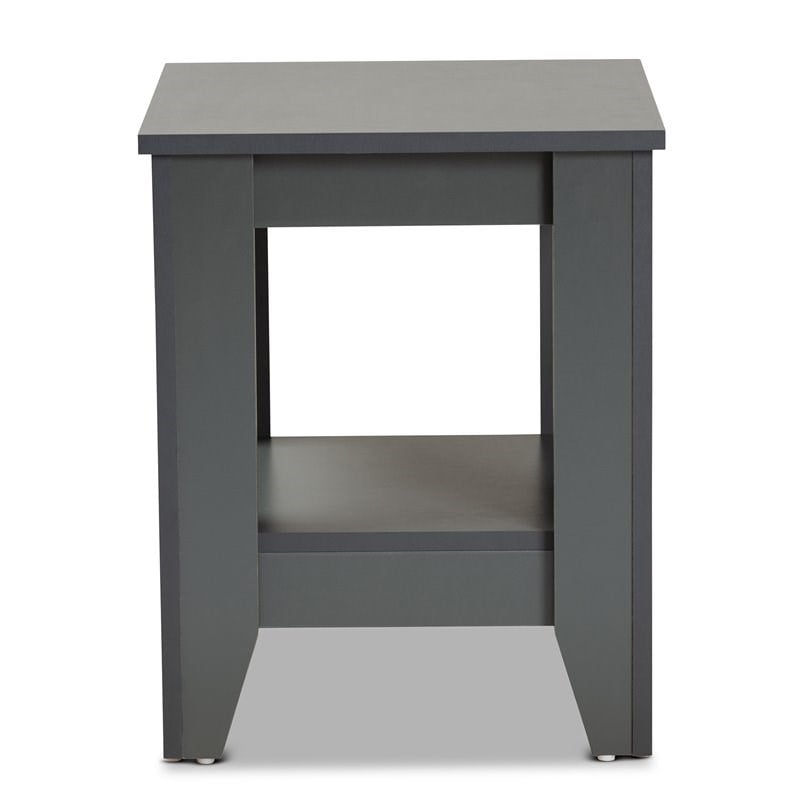 Baxton Studio Audra Grey Finished Wood Living Room End Table