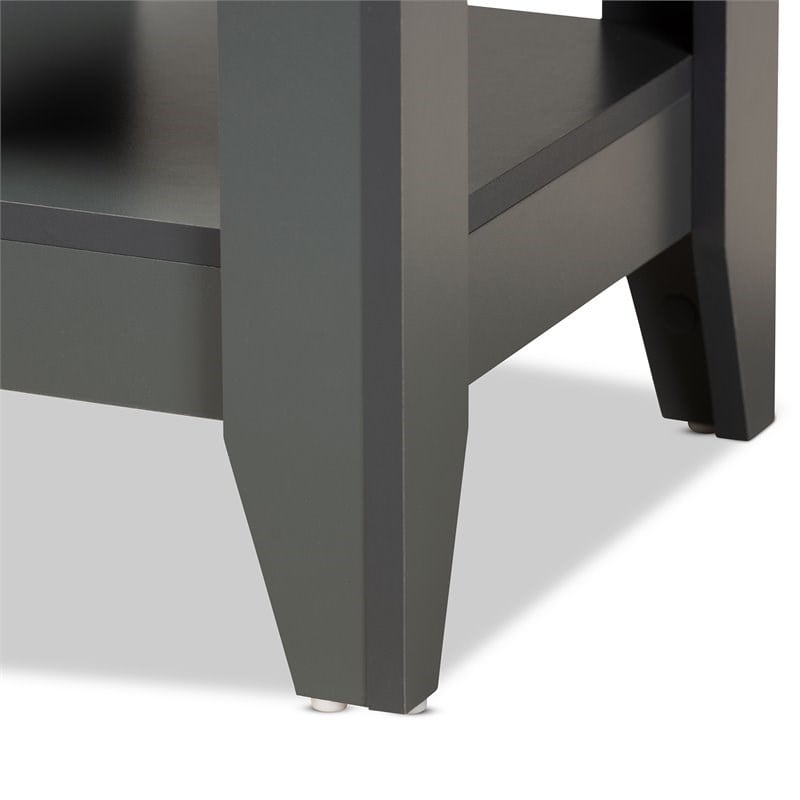 Baxton Studio Audra Grey Finished Wood Living Room End Table