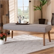 Baxton Studio Grey Fabric Upholstered and Brown Finished Wood Dining Bench