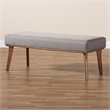 Baxton Studio Grey Fabric Upholstered and Brown Finished Wood Dining Bench
