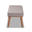 Baxton Studio Grey Fabric Upholstered and Brown Finished Wood Dining Bench