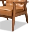 Baxton Studio Tan Faux Leather Upholstered and Walnut Finished Wood Lounge Chair