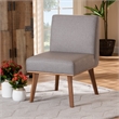 Baxton Studio Grey Fabric Upholstered and Walnut Finished Wood Dining Chair