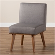 Baxton Studio Grey Fabric Upholstered and Walnut Finished Wood Dining Chair