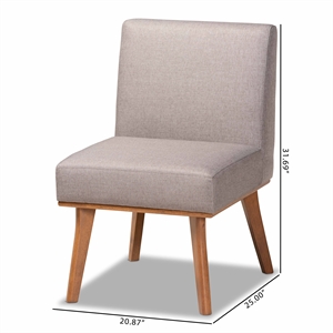 Baxton Studio Grey Fabric Upholstered and Walnut Finished Wood Dining Chair