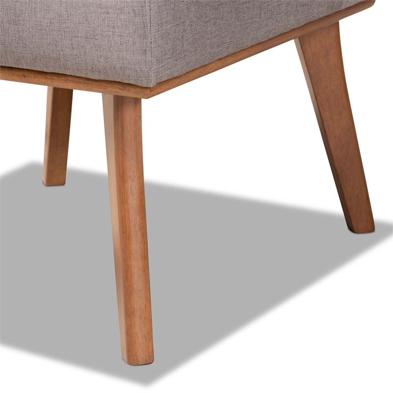 Baxton Studio Grey Fabric Upholstered and Walnut Finished Wood Dining Chair
