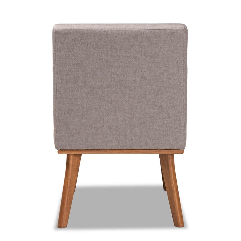 Baxton Studio Grey Fabric Upholstered and Walnut Finished Wood Dining Chair