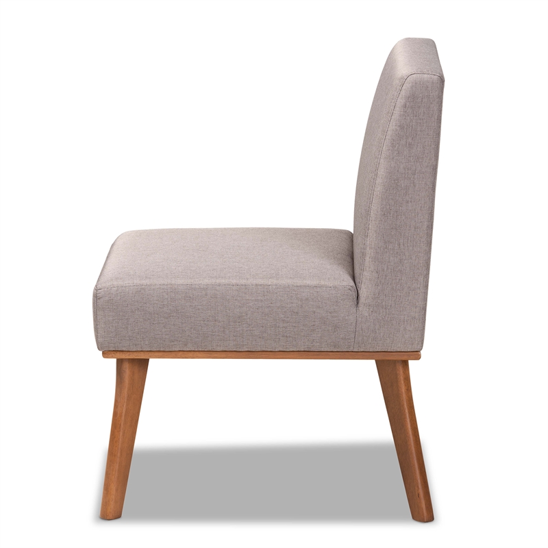 Baxton Studio Grey Fabric Upholstered and Walnut Finished Wood Dining Chair