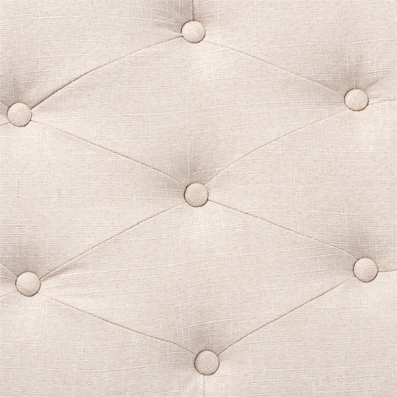 Baxton Studio Fabric Upholstered and Silver Finished Metal Storage Ottoman