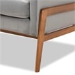 Baxton Studio Perris Velvet Fabric Upholstered and Brown Finished Wood Chair
