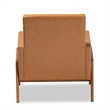 Baxton Studio Faux Leather Upholstered and Walnut Finished Wood Lounge Chair