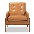 Baxton Studio Faux Leather Upholstered and Walnut Finished Wood Lounge Chair