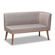 Baxton Studio Fabric Upholstered and Brown Finished Wood 2-Piece Sofa Bench