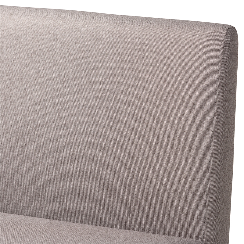 Baxton Studio Fabric Upholstered and Brown Finished Wood 2-Piece Sofa Bench