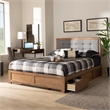 Baxton Studio Lene Walnut Finished Wood Full Size 3-Drawer Bed