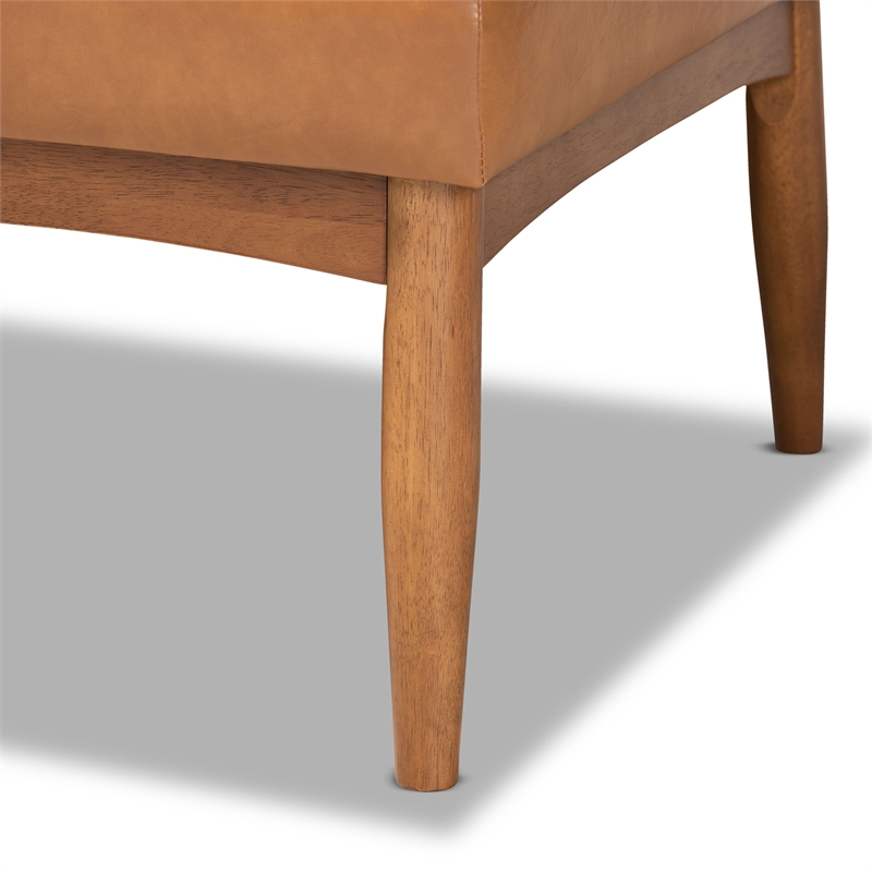 Baxton Studio Faux Leather Upholstered and Brown Finished 3-Piece Dining Set