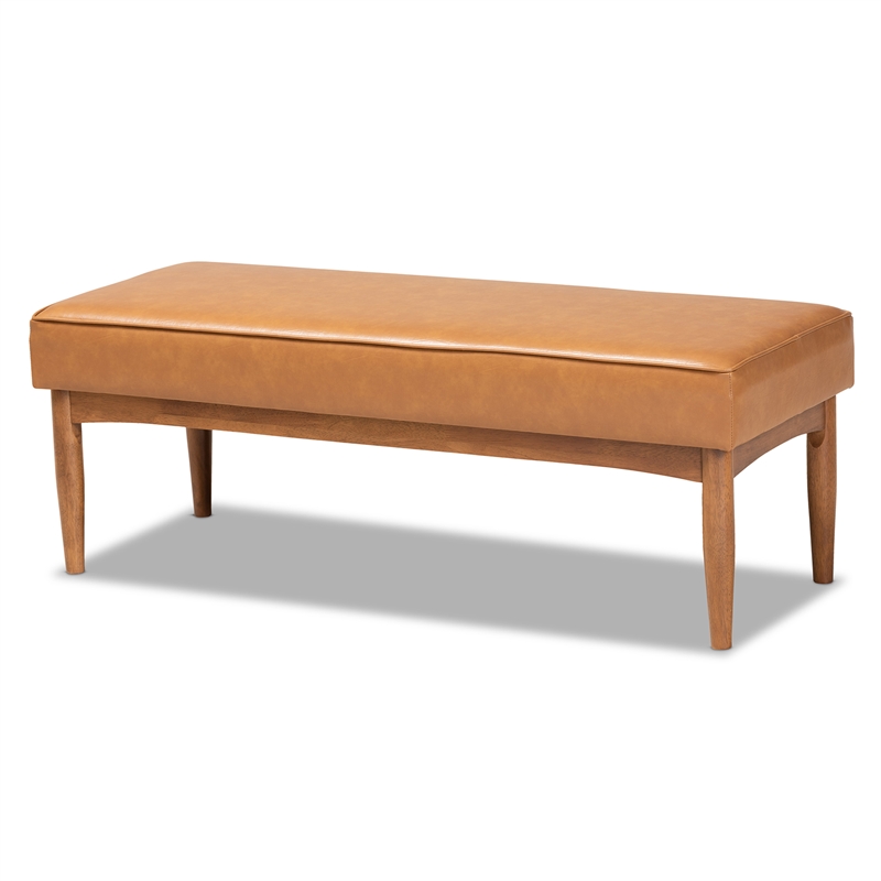 Baxton Studio Faux Leather Upholstered and Walnut Finished 4-Piece Dining Set