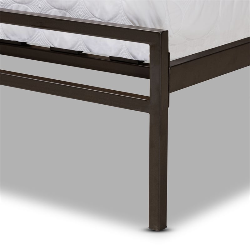 Baxton Studio Jeanette Black Finished Metal Full Size Platform Bed