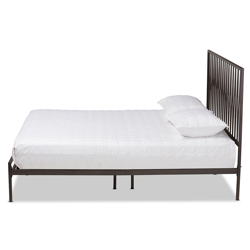 Baxton Studio Jeanette Black Finished Metal Full Size Platform Bed