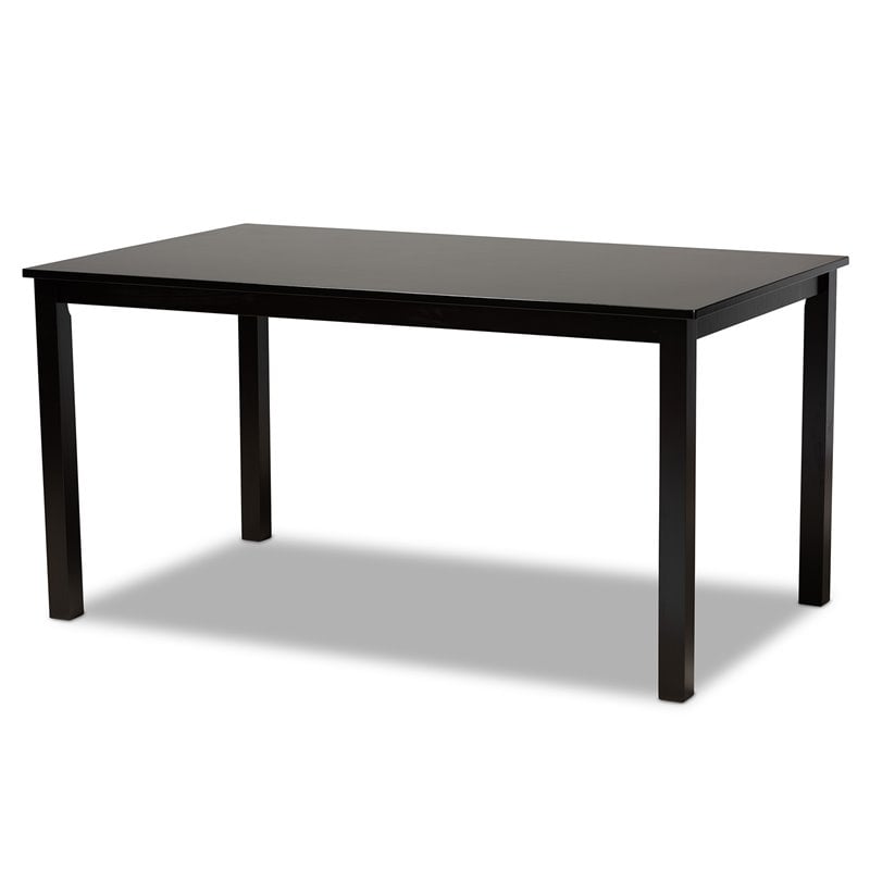 Baxton Studio Grey Fabric Upholstered and Brown Finished Wood 7-Piece Dining Set