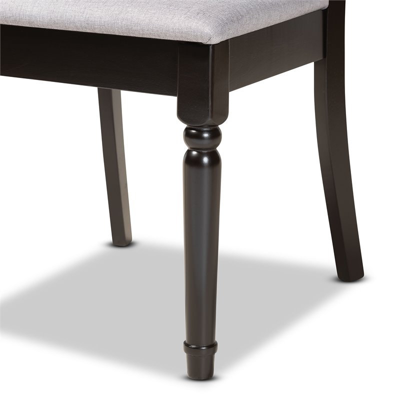 Baxton Studio Grey Fabric Upholstered and Brown Finished Wood 7-Piece Dining Set